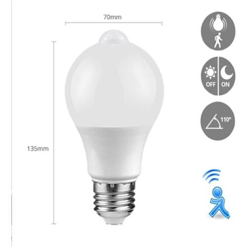 85-265V Lampada LED 12W 18W 20W LED PIR Motion Sensor Bulb E27 Infrared Radiation Motion Detector Sensor Light Lamp for Home