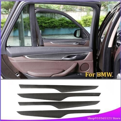 X5 F15 2014-2018 Real Carbon fiber Interior Door Decoration Panel Cover Trim Car internal Accessories