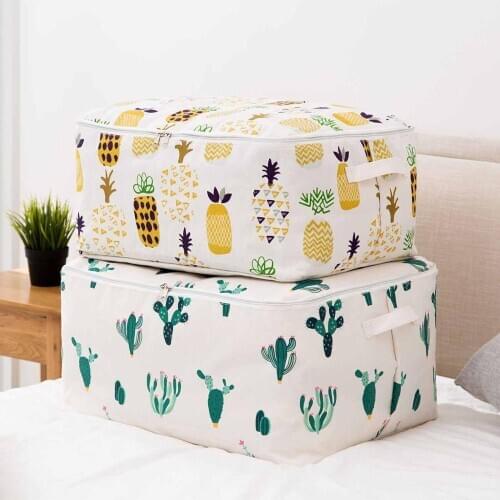 2 Size Home Storage Bag Clothes Quilt Bedding Duvet Storage Pouch Zipped Handle Portable Travel Pillow Blanket Laundry Organizer
