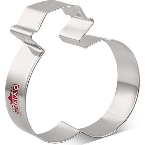 KENIAO Double Diamond Rings Cookie Cutter for Wedding - 12.4 x 10.3 cm - Biscuit / Fondant / Pastry Cutter - Stainless Steel
