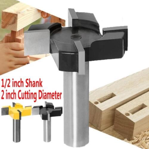 CNC Spoilboard Surfacing Router Bits 1/2 Inch Shank Wood Milling Cutter Cutting Diameter Slab Flattening Router Bit Planing Wood