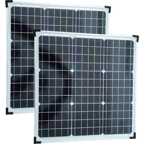 Solar Panel Kit 12V System 2PCS 50W Rigid Solar Panel 100w Power Output Monocrystallin Solar Cell For Battery Charge