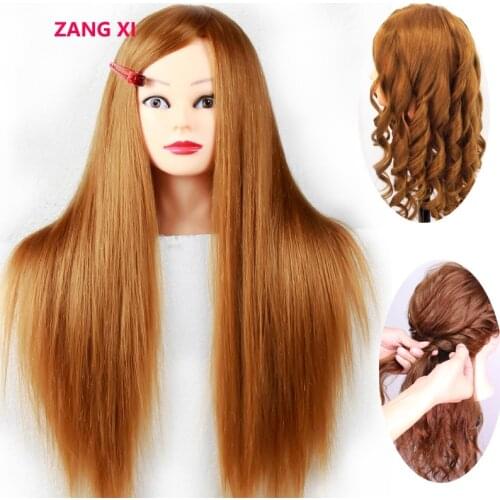 Good Quality Mannequin Head With 80% Golden Human Hair Professional Practise Hairstyle Manikin Head Hairdressing Training Head