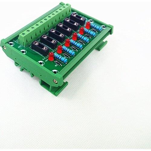 DIN Rail Mount 6 Position Fuse Module Board