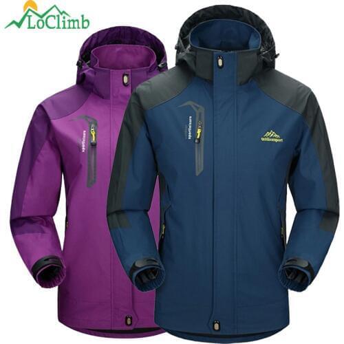 LoClimb Men Women Waterproof Camping Hiking Jacket Outdoor Climbing Windbreaker Trekking Rain Coat Clothing Sport Jackets,AM163