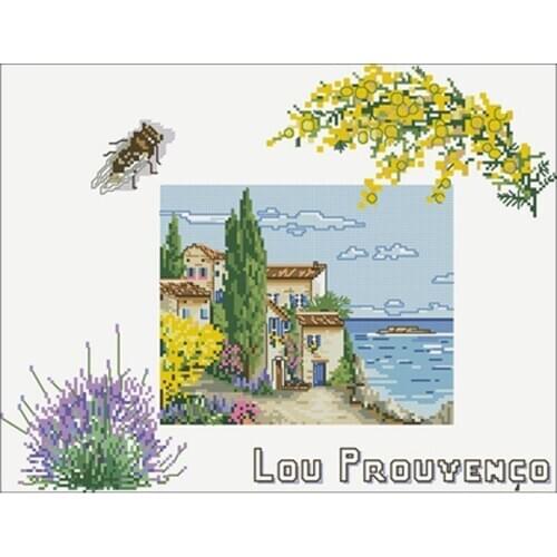 Lavender and mimosa in Provence Counted Cross Stitch 11CT 14CT 18CT DIY Chinese Cross Stitch Kits Embroidery Needlework Sets