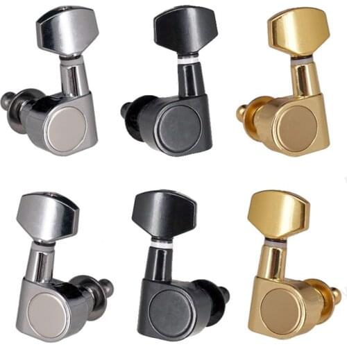 A Set 6 Pcs Chrome No Screw Hole Guitar Tuning Pegs Tuners Machine Heads for Acoustic Electric Guitar accessories parts