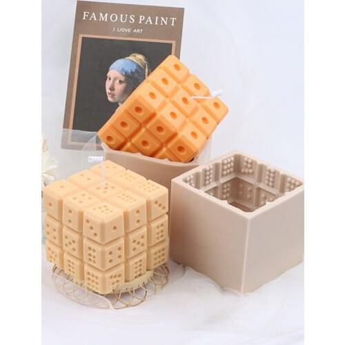 New Rubiks Cube Big Dice Model INS Simple Style DIY Homemade Soy Wax Aromatherapy Candle Soap Silicone Mold
