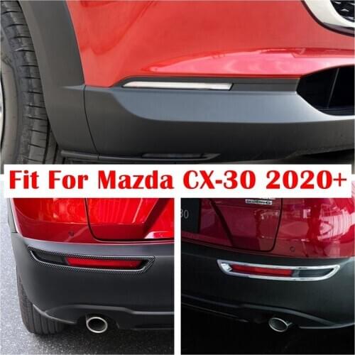Front / Rear Tail Fog Lights Lamps Eyelid Eyebrow Decoration Cover Trim For Mazda CX-30 2020 ABS / Chrome / Carbon Fiber Look