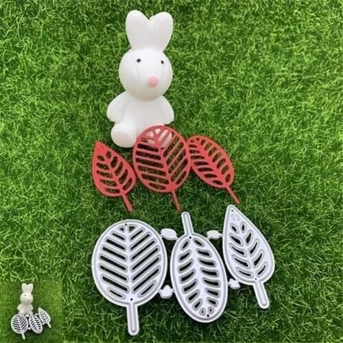 Size Leaf Green Yellow 3 Piece Set Hand Embossed DIY Album Cardboard Scrapbook Metal Cutting Mould