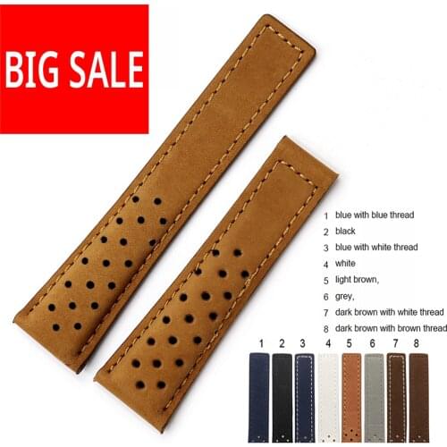 CARLYWET Watch Band 20 22mm Brown Blue Real Calf Leather Suede Strap VINTAGE Replacement Wrist Leather Watch Strap For Tag Heuer