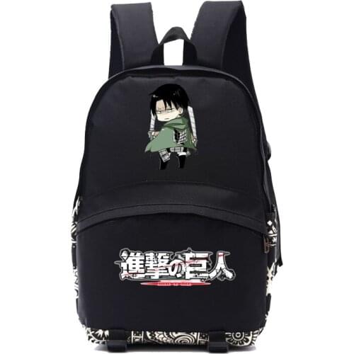 Anime Attack on titan Rivaille Acerman concept anime backpacks cartoon game fans gift bag Attack on titan backpacks