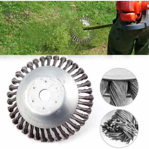 6 Inch Steel Wire Wheel Garden Weed Brush Lawn Mower Grass Eater Trimmer Brush Cutter Tools Garden Grass Trimmer Head Weed Brush