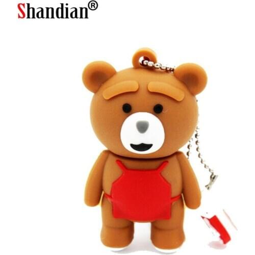 SHANDIAN cartoon bear baby pendrive 4GB 8GB 16GB 32GB usb 2.0 usb flash drive memory stick pen drive fashion gift Free shipping