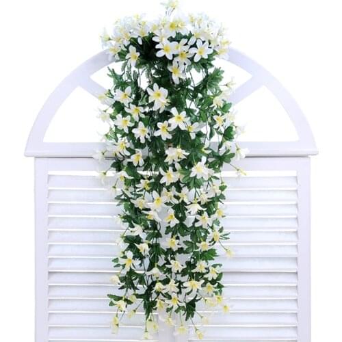 Silk Artificial Flowers Lily Flower Vine Wall Hanging Basket Balcony Home Decoration Wedding Decor
