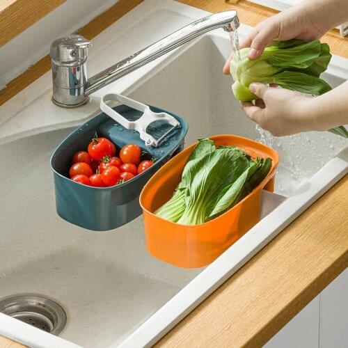 Kitchen Sink Drain Basket Multifunctional Filter Basket Vegetables Fruits Washing Storage Rack Trash Waste Storage