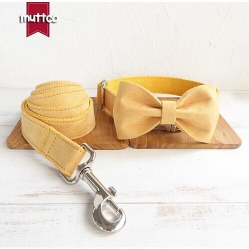 MUTTCO dog supplies flexible dog collar THE YELLOW individual customized pet collar walking training dog leash 5 sizes UDC077