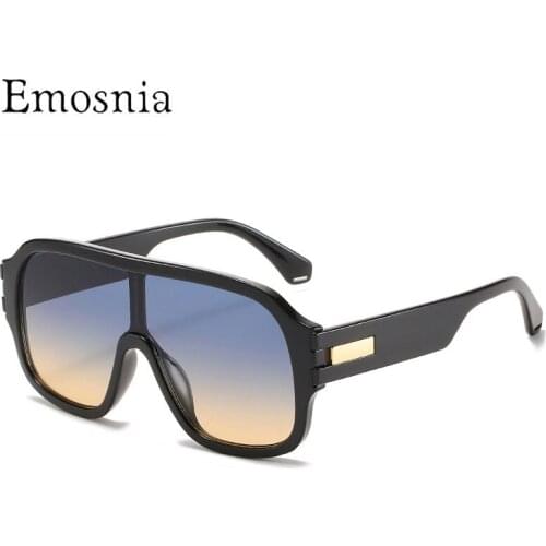 2021 Oversized Vintage Sunglasses Men/Women Luxury Brand Design One Piece Lens Sun Glasses Retro Big Frame Oculos De Sol UV400