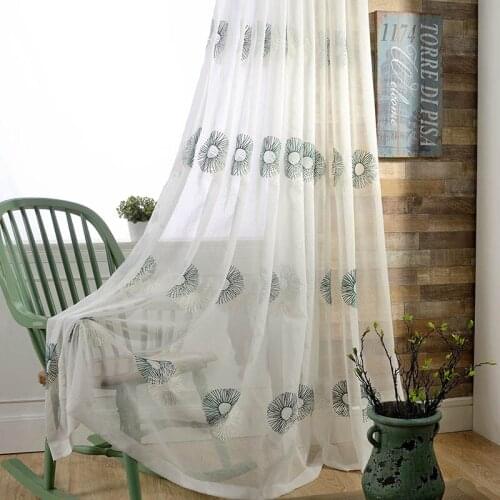 Modern Solid Color Sheer Voile Curtain for Living Room Kitchen Bedroom Window Screening American Style