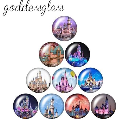 Eiffel Tower Buildings castle 10pcs mixed 12mm/18mm/20mm/25mm Round photo glass cabochon demo flat back Making findings