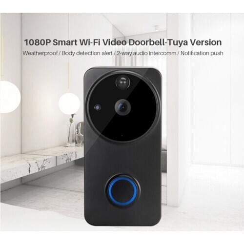 Video Doorbell WiFi Tuya Video Doorbell Camera Works With Alexa & Google Voice Control Door Peephole Camera Intercom Door Phone