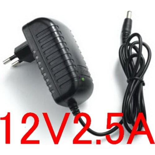 High quality IC solutions 1PCS DC 12V 2.5A Switch power supply, 30W LED power adapter, EU plug 5.5mm x 2.1-2.5mm