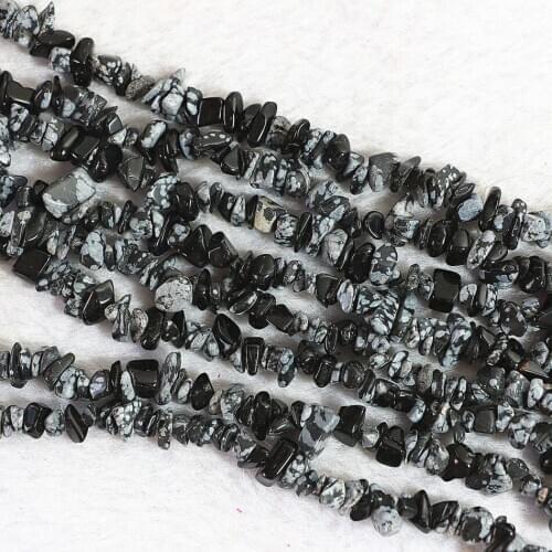High grade snowflake obsidian irregular gravel stone 5x7mm beautiful loose beads diy Jewelry 35" B535