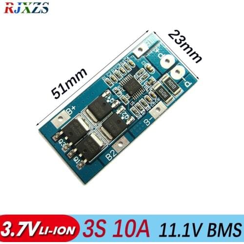 3S 10A 11.1V li-ion DIY BMS PCM battery protection board bms pcm with balancing for LicoO2 Limn2O4 li battery