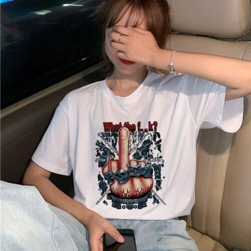 Womens T-shirt Fashion Fun Graphic Printed Woman T Shirt Harajuku Casual Short Sleeve White Top Female Tshirt New Tees Clothing