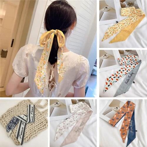 Length 95cm Long Headband Bandan scarf Fabric Hair accessories Lovely and Sweet Style and Braiding Bowknot Womens Hair band