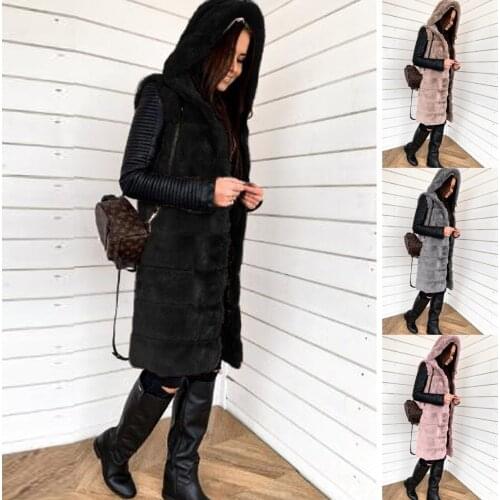 Fashion false spell hooded vest female spring and autumn imitation fur jacket female autumn and winter vest female fur coat