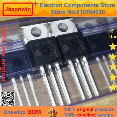 100% nuevo 50 unids/lote original MOSFET IPP075N15N3G 075N15N TO-220 150V 100A Transistor