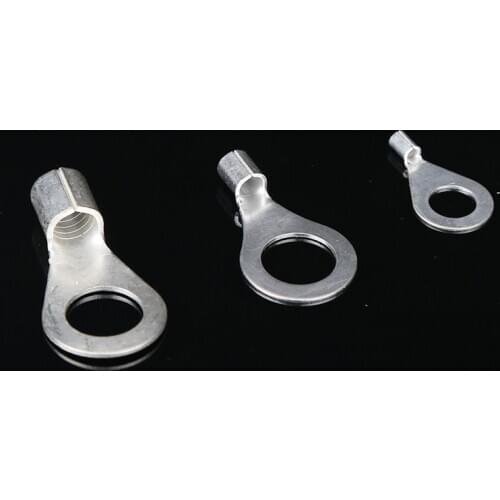 100pcs OT0.5-2-3-4 terminal O-type round bare end copper nose 2mm3mm4mm screw hole crimping 0.1-0.5m2