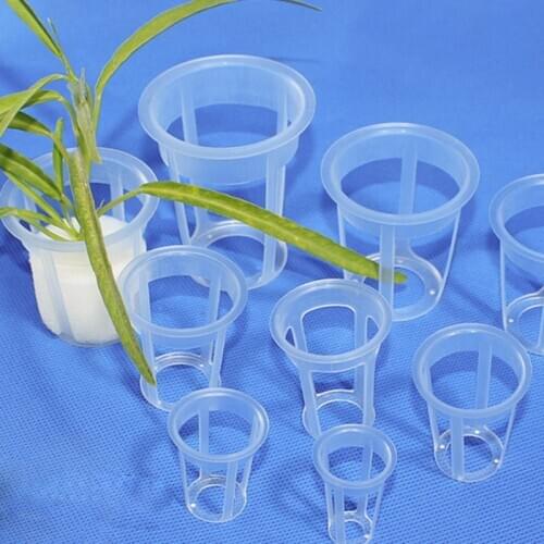 100Pcs Garden Plastic Net Cups Slotted Mesh Net Cups Planting Basket Cup Set Wide Lip Bucket Basket for Hydroponics