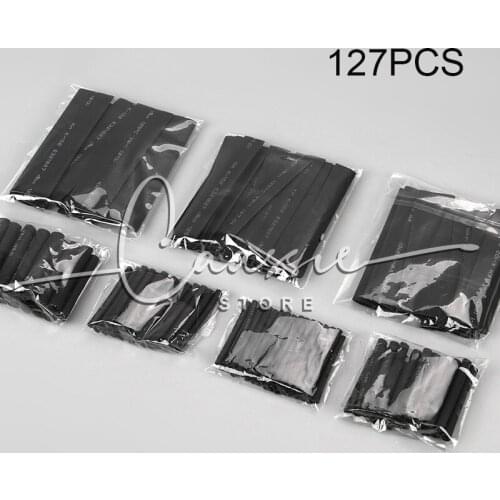 127 Pcs Heat Shrink Sleeving Tube Tube Assortment Kit Electrical Connection Electrical Wire Wrap Cable Waterproof Shrinkage 2:1