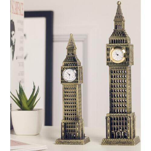 18/24cm The World Famous Landmark Big Ben Decor Model European Style of The Ancient Big Ben In London Building Statue Figurine