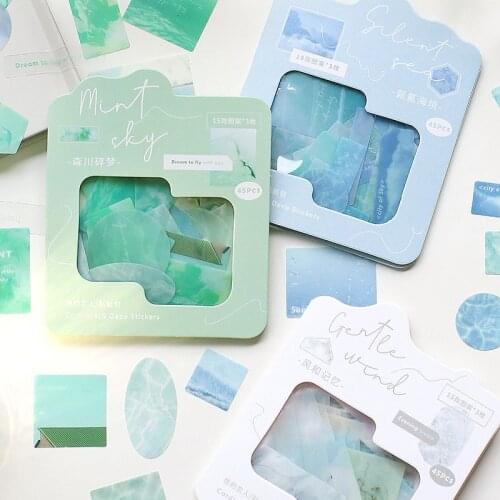 45Pcs/box Art Symphony Stickers Cute Colorful Cloud Stickers Journal Diary Scrapbooking Stationery Decoration Stickers