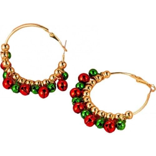 50%HOT 1 Pair Female Christmas Tree Pattern Earrings Simple Style Snowman Bell Ear Stud