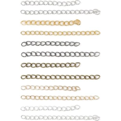 50Pcs 4x50 4x70MM Necklace Extender Bracelet Extender Extension Tails For DIY Jewelry Making Findings Bracelet Necklace