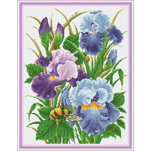 5D DIY Diamond flowers Painting Iris Embroidery Patterns Full drill Cross Stitch Needlework diamond Rhinestone Home decoration