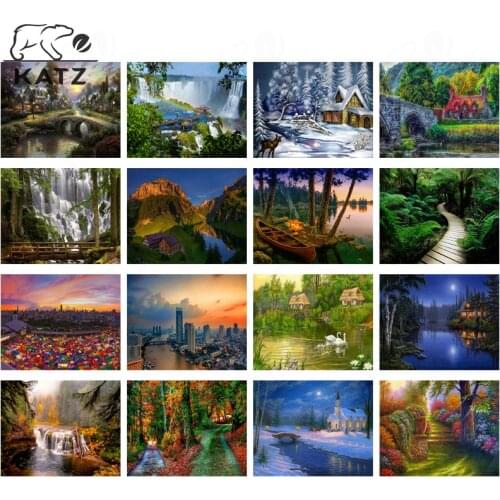 Jungle Trail Diamond Painting Decoration Modern Pastoral Farm Swan Lake Art Diamond Mosaic Embroidery Handmade Diy Decoration