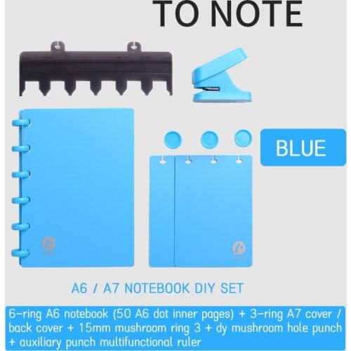 Creative A6 A7 6 Hole Notepad Diy Binding Supplies T-hole Shiitake Mushroom Hole Mushroom Gift Box Punch Loose-leaf Notebook