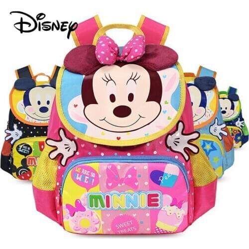Disney Backpack 1-6 Years Old Kindergarten Preschool Cartoon Cute Baby Backpack Boy Girl Children Bag Cartoon Mickey Mouse Bags