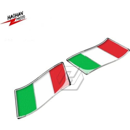 For Aprilia Vespa Ducati Monster Italy Flag Sticker Car Motorbike Italia Stickers 3D Resin