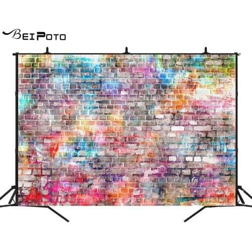 BEIPOTO Graffiti Colorful Brick Wall backdrops for photo studio Photography background Adult baby portrait picture photocall