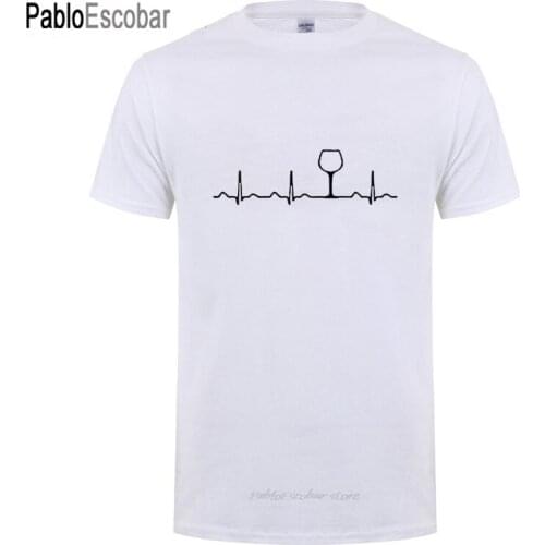 Wine Heartbeat T Shirt Funny Cute Wine Glass Lover Gift O Neck Cotton T-Shirt For Men Women Short Sleeve Summer Tshirt Tops Tee