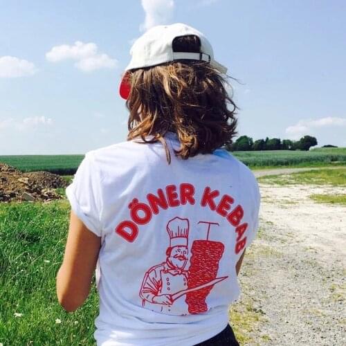 Summer Doner Kebab Aesthetic Womens T Shirt Harajuku Casual Graphic Funny Tee Short Sleeve Streetwear White Tops Clothes