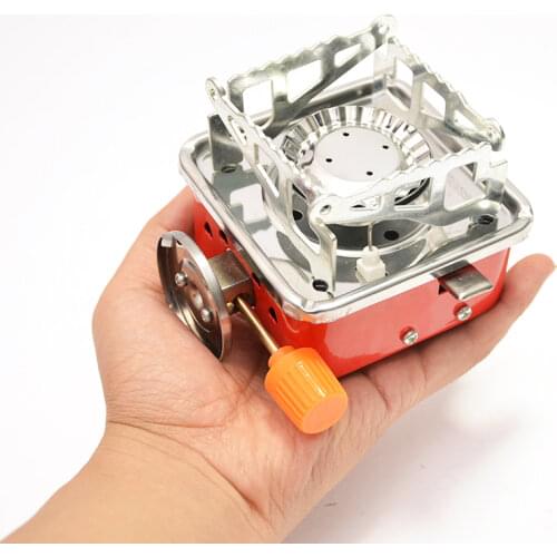 Outdoor Mini Portable Collapsible Square Furnace Camping Picnic Long Gas Tank Stove Head Picnic Cook Self-driving Fishing Stove