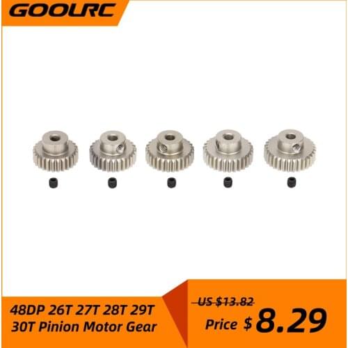 GoolRC 48DP 26T 27T 28T 29T 30T Pinion Motor Gear Combo Set for 1/10 RC Car Brushed Brushless Motor
