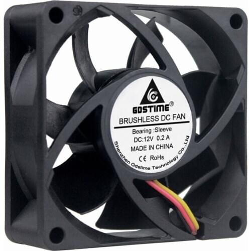 200 Pieces Gdstime 7cm 70x70x25mm 7025S 3Pin 12V 70mm DC Brushless PC Computer Cooler Cooling Fan